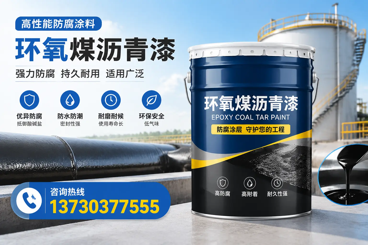 环氧煤沥青漆的耐久性分析,适合榆林的使用场景